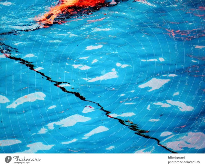 Weit rausgeschwommen ... Schwimmbad Beckenrand frisch Sommer Erfrischung Kühlung nass Freizeit & Hobby Ferien & Urlaub & Reisen Badehose springen hüpfen Spielen