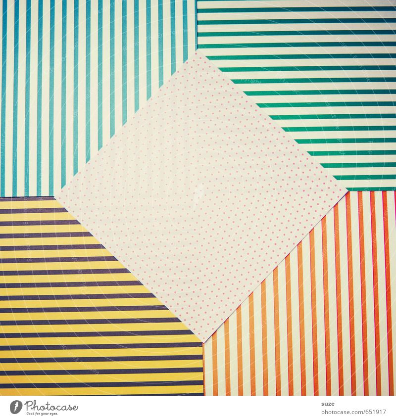 Mustafa10 Lifestyle Stil Design Freizeit & Hobby Basteln Kunst Schreibwaren Papier Verpackung Streifen Freundlichkeit Kitsch niedlich retro blau gelb grün rosa