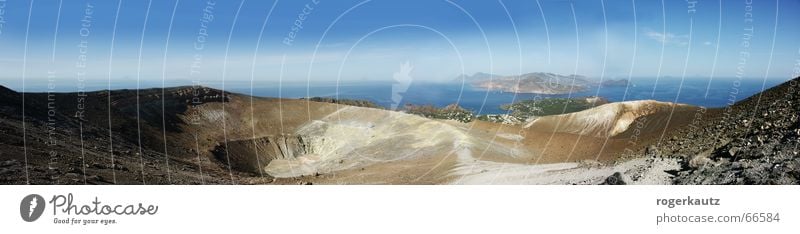 Tanz auf dem Vulkan Vulkankrater Vulcano Sizilien Panorama (Aussicht) Sommer Physik Landschaft Insel m sonne Wärme groß Panorama (Bildformat)