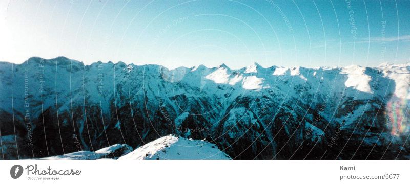 Bergkette Kanton Wallis Panorama (Aussicht) Berge u. Gebirge Alpen Schnee leer groß Panorama (Bildformat)
