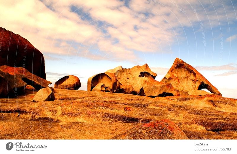 redRocks Wolken Australien Gesteinsformationen rot Känguru-Insel Farbenspiel Felsen Stein Himmel