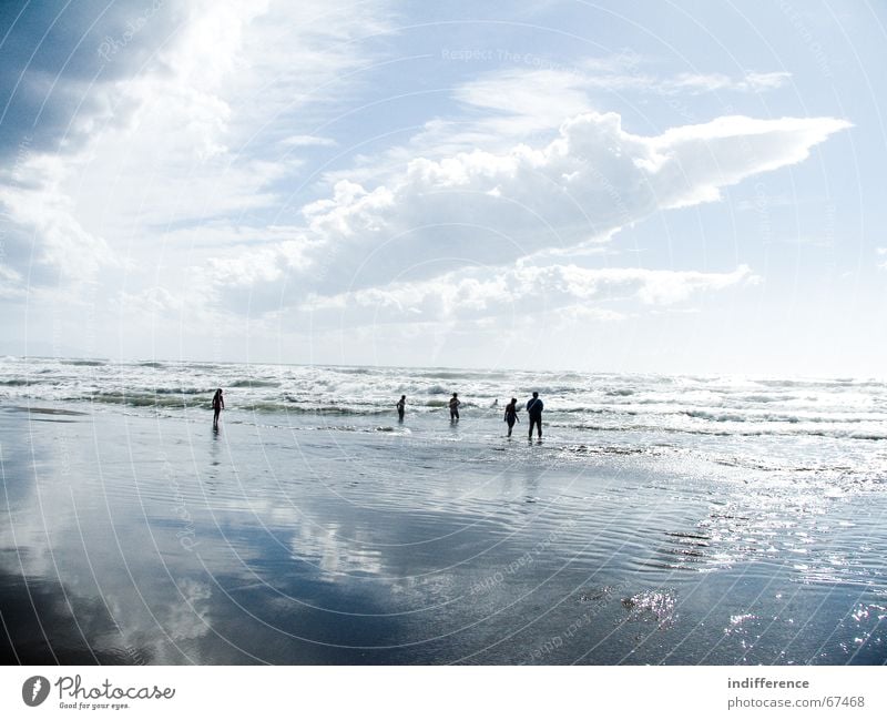 clouds and water reflection Himmel Strand Mensch Sommer sky Sand wave sea tuscany
