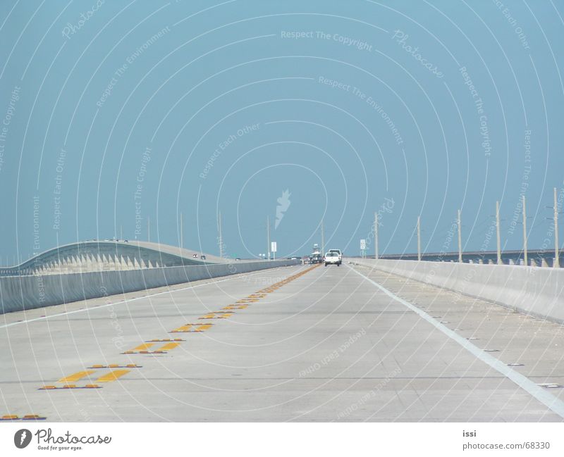 road to key west Amerika Key West Autobahn Florida Straße Himmel blau Brücke