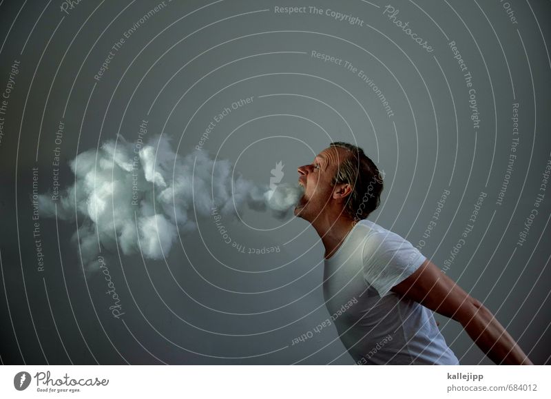 watt-ne luft 1 Mensch atmen Luft Wolken Sprechblase Telekommunikation Medien sprechen Sprache Dialekt Watte schreien Wasserdampf Wut Ärger geschrei