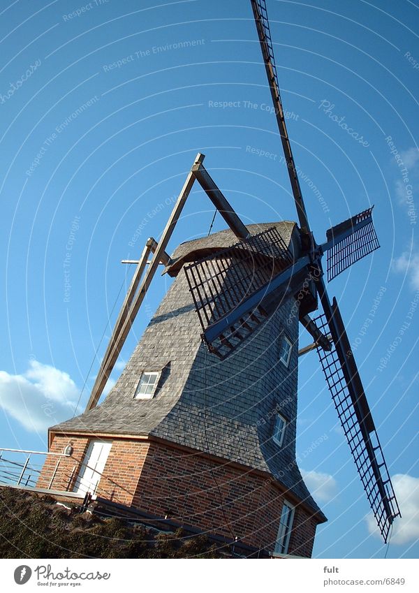 Windmühle Holz historisch Stein