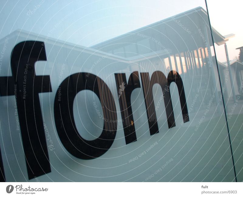Form Buchstaben Stil Industrie Strukturen & Formen Werbung Glas Schriftzeichen