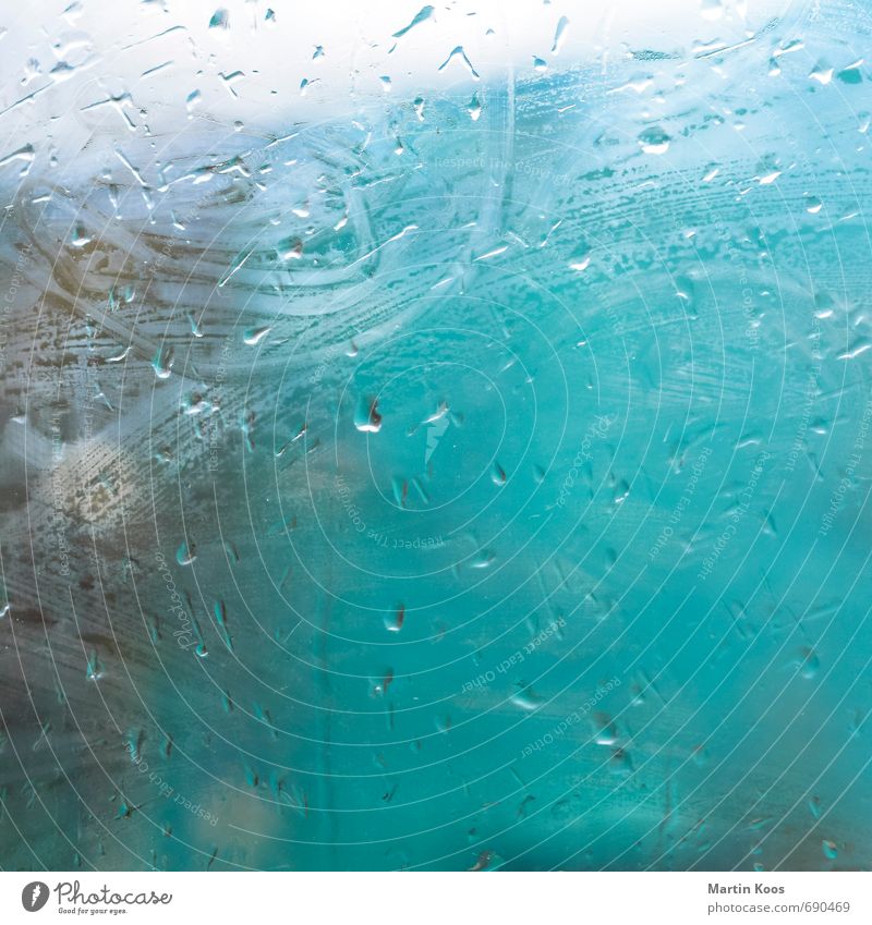 photocase - farbpalette Fenster frisch schön modern nass blau grün türkis Beginn Design Farbe Regen Wassertropfen Farbfoto mehrfarbig Nahaufnahme Detailaufnahme
