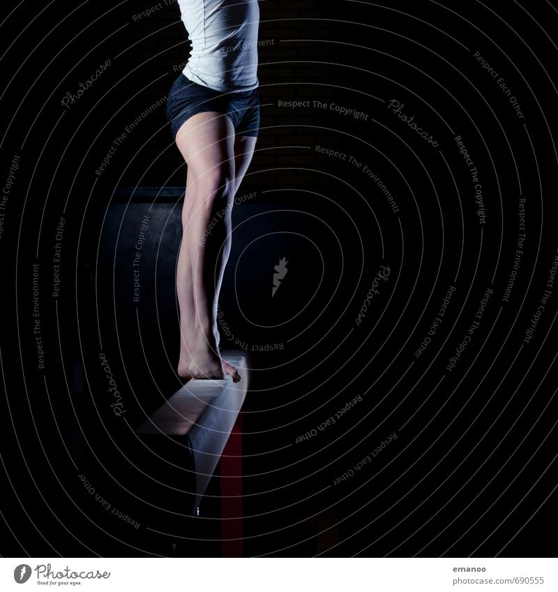 Balkenmädchen Stil sportlich Sport Fitness Sport-Training Sportler Mensch feminin Junge Frau Jugendliche Erwachsene Körper Beine Fuß 1 stehen Tanzen ästhetisch