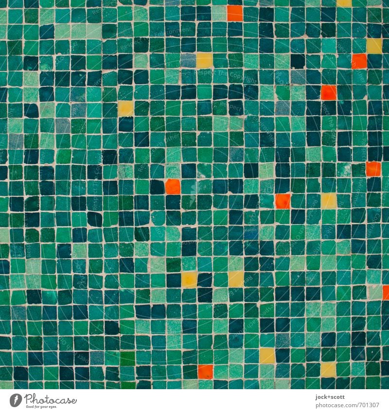 bunter im Quadrat Stil Kunsthandwerk Wand Dekoration & Verzierung Ornament eckig viele grün Akzeptanz Kreativität Mosaik Fuge Oberfläche Fliesen u. Kacheln