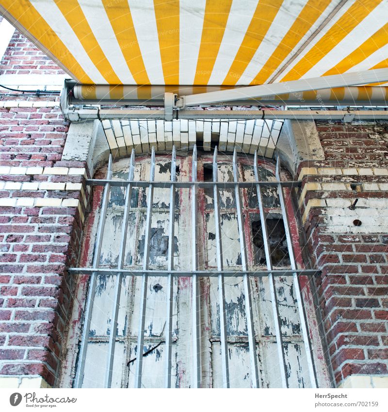 Cocooning Antwerpen Belgien Stadt Altstadt Haus Bauwerk Gebäude Mauer Wand Fassade Fenster Häusliches Leben alt trashig trist Angst Vergänglichkeit Gitter