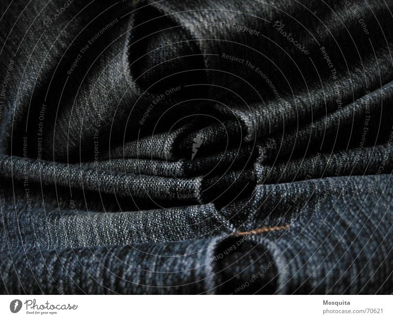Jeans Hose Stoff Naht Falte dunkel Bekleidung Industrie Jeanshose Strukturen & Formen