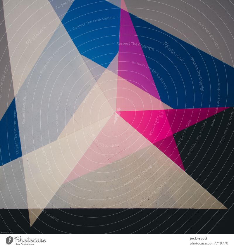 Algol Farbraum Grafik u. Illustration Dekoration & Verzierung Dreieck Strukturen & Formen eckig blau grau rosa schwarz ästhetisch Design Kreativität Mittelpunkt