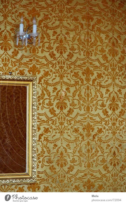 spieglein spieglein an der wand II Spiegel Tapete Wand gelb Reflexion & Spiegelung Muster Ornament Glas Rahmen gold