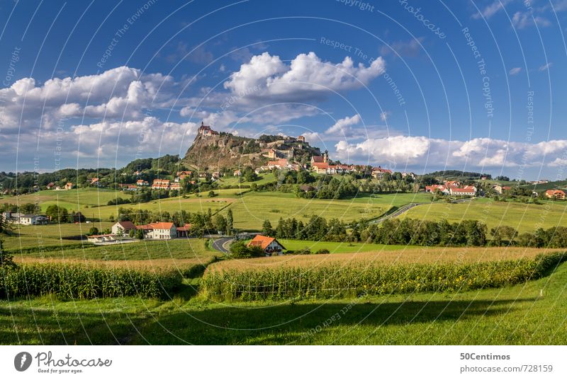 Riegersburg - Felder in der Steiermark Erholung ruhig Ferien & Urlaub & Reisen Tourismus Ausflug Sommer wandern Landschaft Wolken Schönes Wetter Wiese