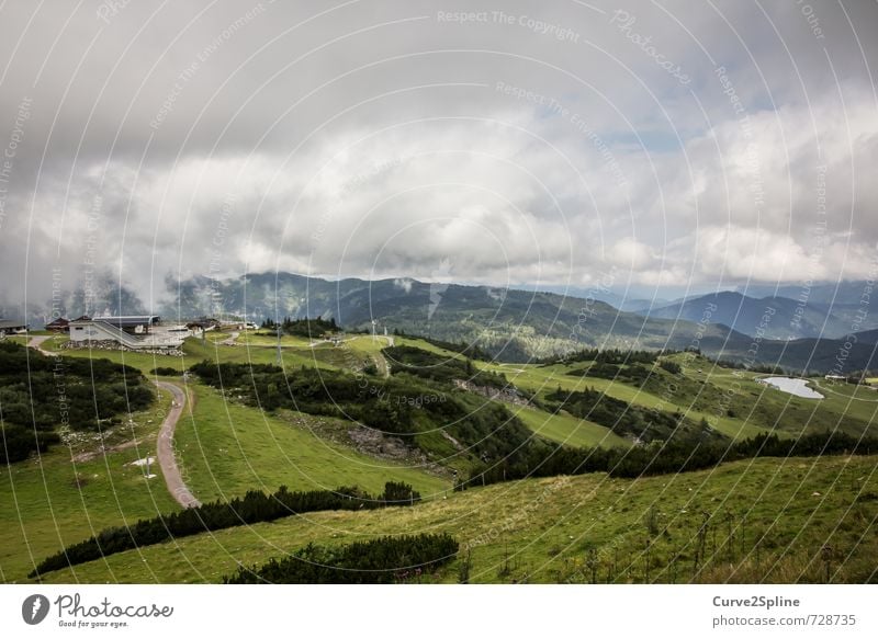 Steinplatte Natur Landschaft Urelemente Erde Luft Himmel Wolken Gewitterwolken Wetter schlechtes Wetter Nebel Wiese Wald Hügel Felsen Berge u. Gebirge