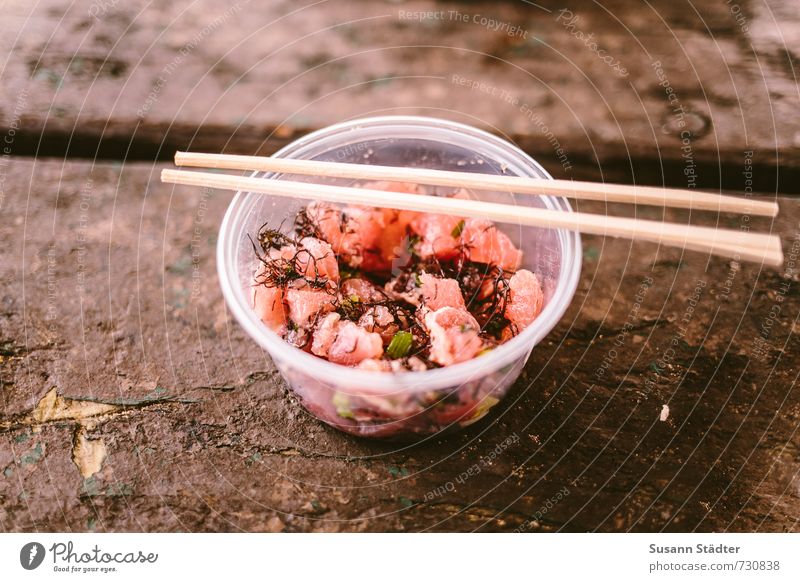 ahi poke Fisch Meeresfrüchte Ernährung Mittagessen Vegetarische Ernährung Slowfood Sushi Asiatische Küche Schalen & Schüsseln Besteck frisch Gesundheit