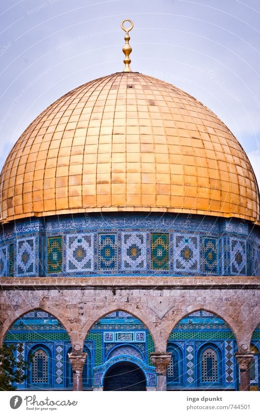 Felsendom II Israel Naher und Mittlerer Osten Islam Religion & Glaube Jerusalem Bekanntheit blau Ferien & Urlaub & Reisen Tourismus heilig Altstadt