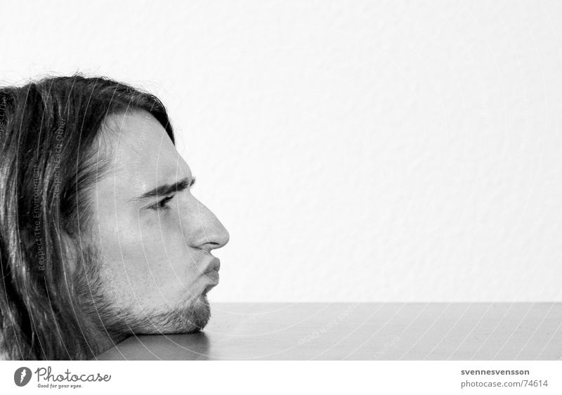 Der Schrecken des Pittiplatsch Bart Silhouette Tischplatte Tapete Mensch Haare & Frisuren Profil Nase Mund Tischkante