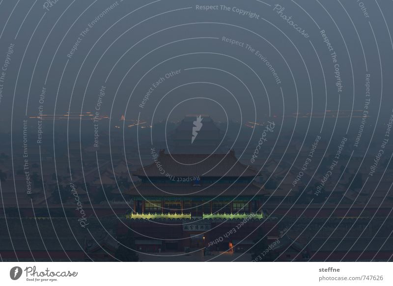 verbotenes Stadtfoto Peking China Stadtleben Chinesische Architektur Tempel Park Baum Verbotene Stadt Nordtor Nachtaufnahme