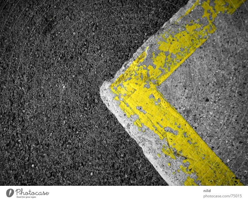 45° 60° 90° Asphalt grau gelb links Ecke flach Hintergrundbild Straße Schilder & Markierungen meterialmix nach rechts (wenn gespiegelt) Kontrast fast sw einfach