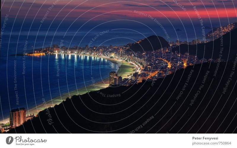 Rio de Janeiro 2 Ferne Städtereise Strand Meer Sand Wasser Himmel Bucht Stadt Blick schön Stimmung ruhig Copacabana Brasilien Farbfoto Außenaufnahme
