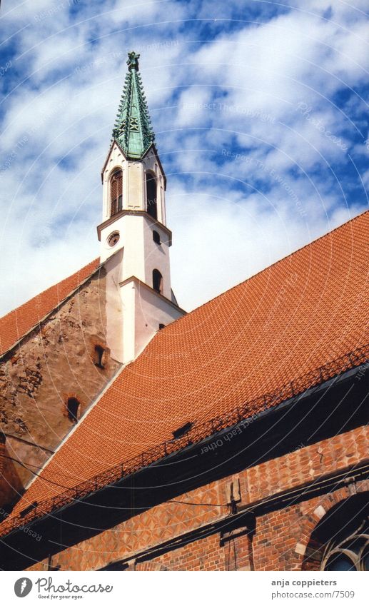 Ohne Titel Riga Lettland Turmspitze Dach rot Europa Baltikum Altstadt Religion & Glaube Himmel blau
