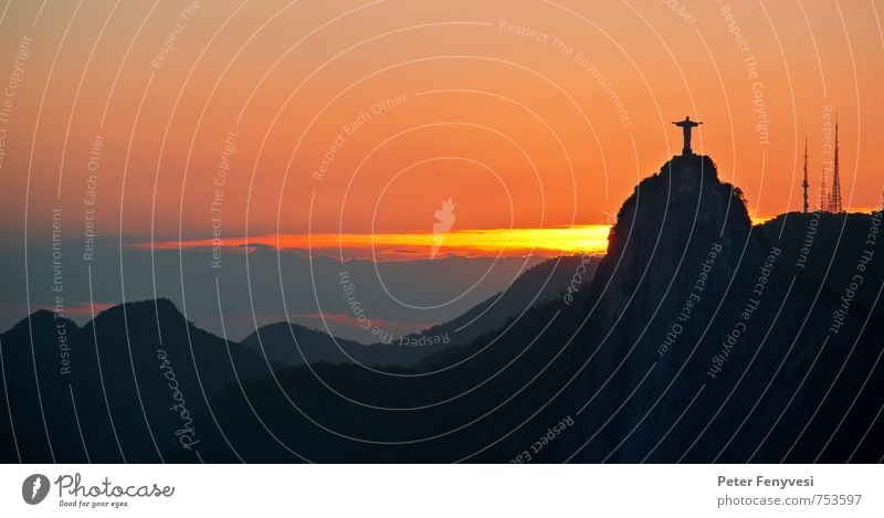 Rio de Janeiro 17 Landschaft Sonnenaufgang Sonnenuntergang Gipfel Brasilien Amerika Südamerika Menschenleer Sehenswürdigkeit Wahrzeichen Denkmal schön Stimmung