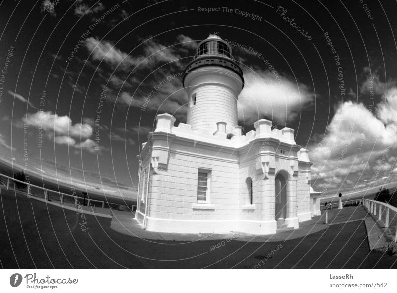 Byron Lighthouse Leuchtturm Australien Fischauge BW Schwarzweißfoto