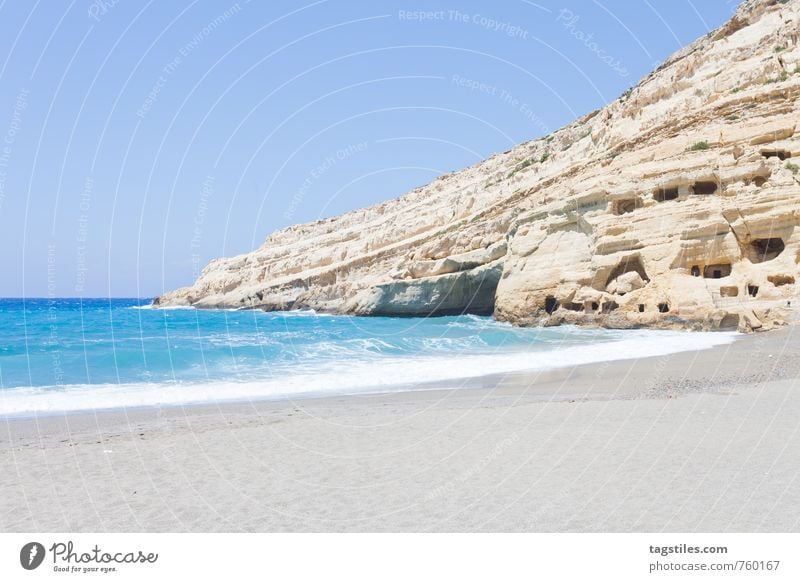 HIPPIE-HÖHLEN VON MATALA Kreta Griechenland Matala Matala Beach Hippie Hippie-Höhlen Hippiehöhlen Ferien & Urlaub & Reisen Reisefotografie Idylle Freiheit