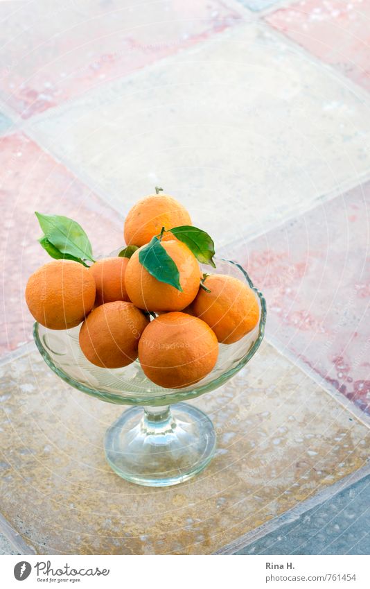 AppelSinen Frucht Orange Vegetarische Ernährung Schalen & Schüsseln frisch Gesundheit süß Obstschale Glasschale Fliesen u. Kacheln Farbfoto Außenaufnahme