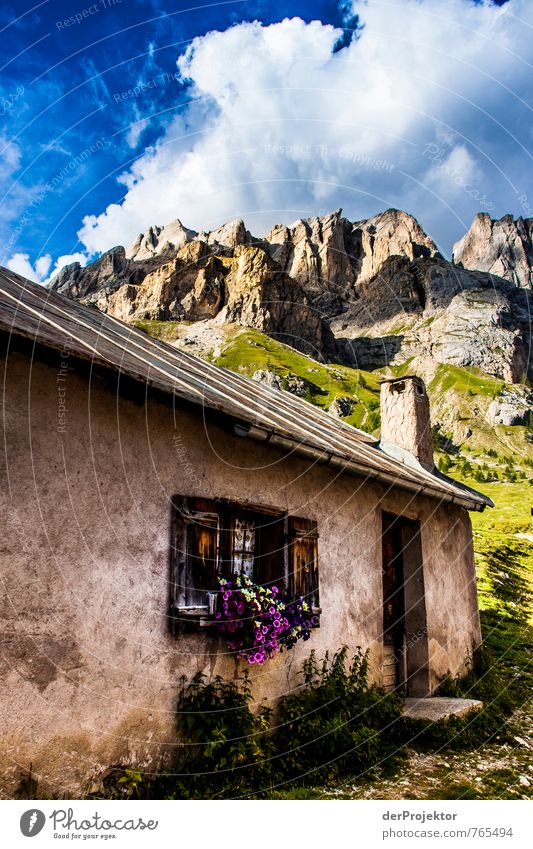 Traumhütte vor Traumbergen Ferien & Urlaub & Reisen Tourismus Ausflug Sightseeing Berge u. Gebirge wandern Umwelt Natur Landschaft Sommer Wiese Alpen Gipfel