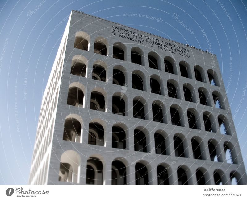 Palazzo della Civiltà Italiana *three* Rom Italien Denkmal building palace arcs marble historical Euro neoclassic architecture