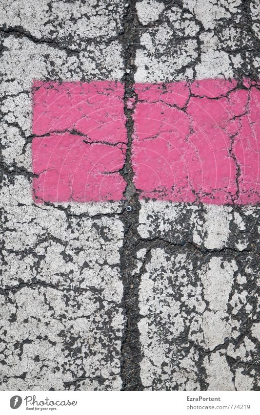 pink auf weiß Verkehrswege Straße Wege & Pfade Zeichen Linie Streifen Netz Netzwerk rosa Farbe schwarz Asphalt Design Stil Grafik u. Illustration