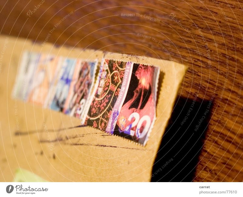 Grüße aus Hong Kong! Post Brief anmelden Versand Briefmarke braun Ferne Sammlung Stempel Ferien & Urlaub & Reisen fremd alt schick Schilder & Markierungen