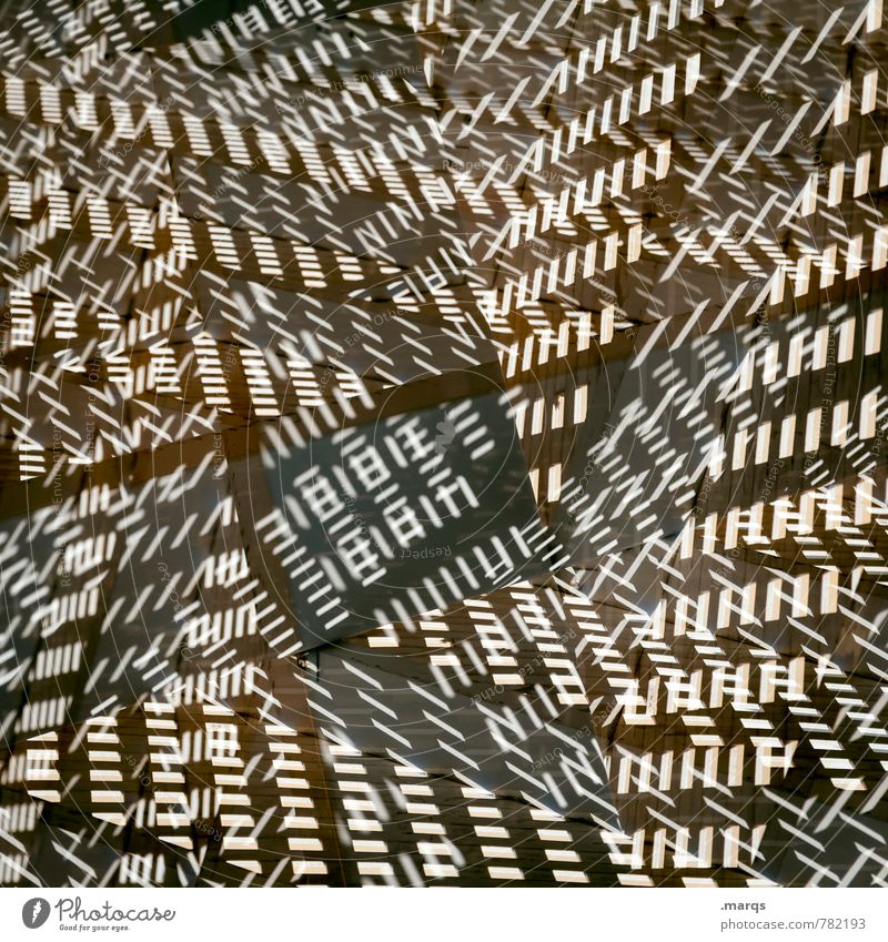 Beschattung Stil Design Holz Linie Netzwerk hell trendy verrückt chaotisch Ordnung Perspektive Irritation Doppelbelichtung Farbfoto Außenaufnahme abstrakt