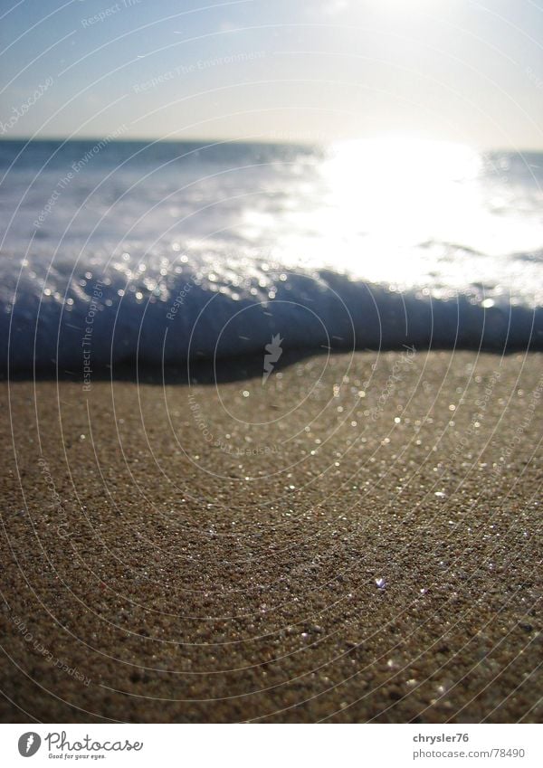 shore Meer Ferien & Urlaub & Reisen Bali Wellen Schaum Sommer Indonesien Strand Sand Detailaufnahme kristal reflektion Wasser Sonne