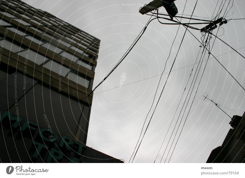 upsidedown Himmel Beirut Hochhaus Angelrute Stadt Architektur sky cabel architecture cloudy