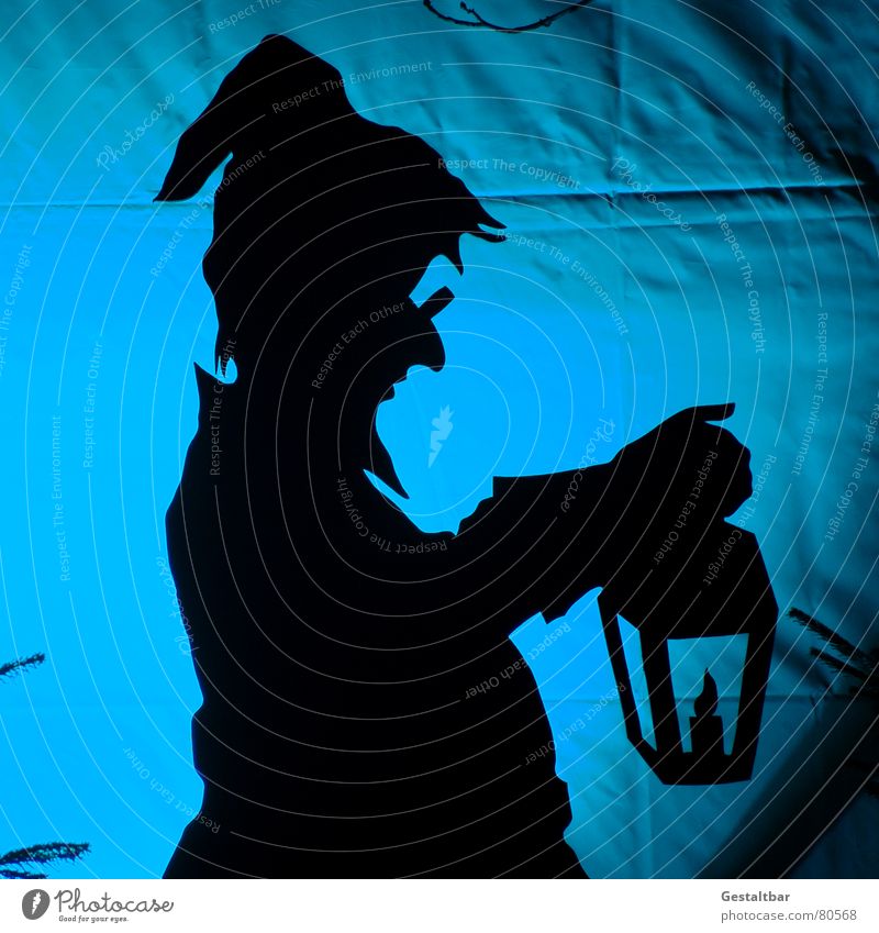 Einer von 7 Zwergen Wicht Märchen Silhouette Lampe Nikolausmütze Brille fantastisch Märchenlandschaft gestaltbar Kunst Kultur Schatten sagen- und märchengut