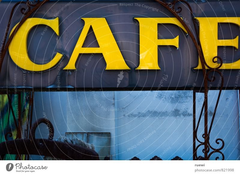 Alte Tafel mit dem Schriftzug "CAFE" Lebensmittel Café Straßencafé Getränk Heißgetränk Kaffee Latte Macchiato Espresso Freizeit & Hobby Dekoration & Verzierung