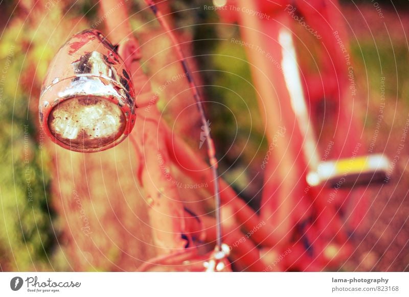 altgedient Freizeit & Hobby Fahrradtour Fahrradlicht Pedal retro rot Rost Farbfoto Außenaufnahme Nahaufnahme Schwache Tiefenschärfe