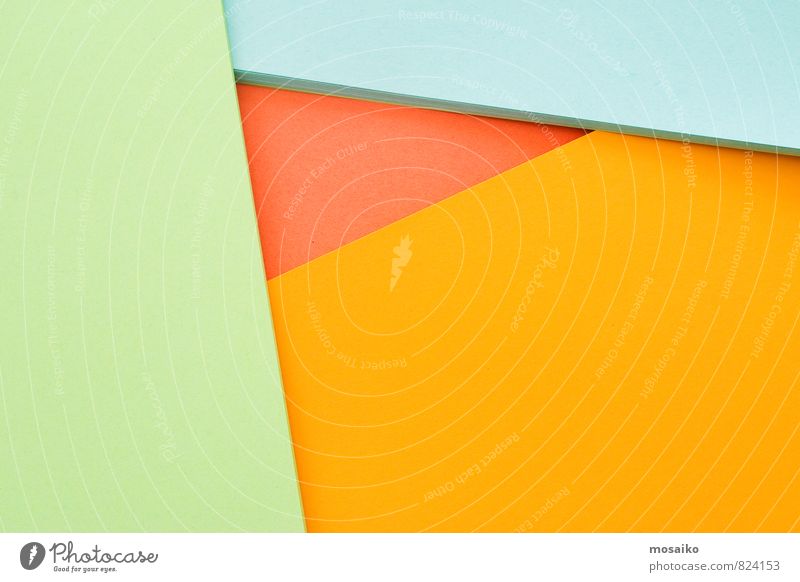Bunte Geometrie - natural greenery - rot, orange und hellblau Lifestyle Stil Design Bildung Arbeitsplatz Büro Papier einfach elegant trendy grün Farbe