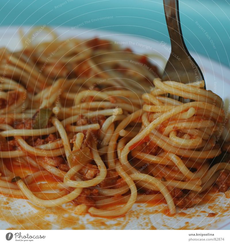 yammie Lebensmittel Teigwaren Backwaren Ernährung Mittagessen Abendessen Festessen Teller Besteck Gabel lecker Spaghetti Speisesaal Nudeln Tablett Paprika