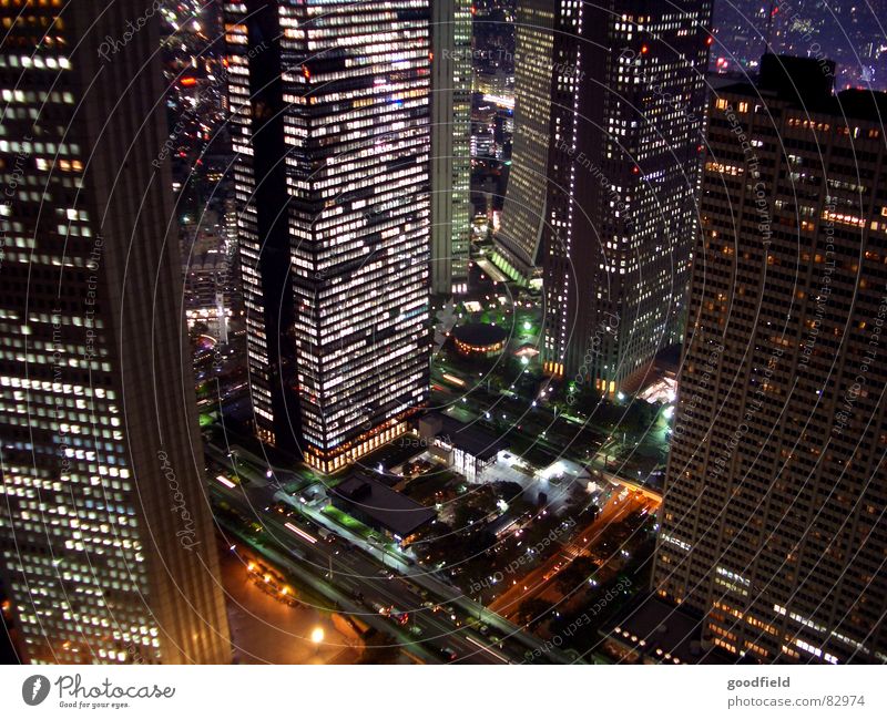 Tokio night light skyscraper Japan Nacht Licht Hochhaus Nachtaufnahme Tokyo hell hoch Beleuchtung