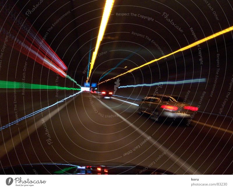 Tunnelblick Licht Geschwindigkeit dunkel car Reflexion & Spiegelung PKW