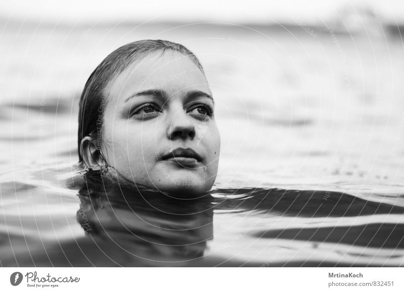 meerjungfrau. Mensch feminin Junge Frau Jugendliche Erwachsene Körper Kopf 1 18-30 Jahre Umwelt Natur Wasser Wassertropfen Wellen Küste Strand See Ehre