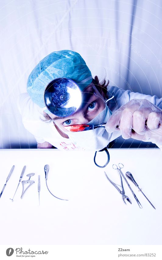doctor "kuddl" - skalpell 3 Arzt Krankenhaus Chirurg Skalpell Gesundheitswesen Mundschutz Spiegel Handschuhe Operation geschnitten Werkzeug verrückt böse