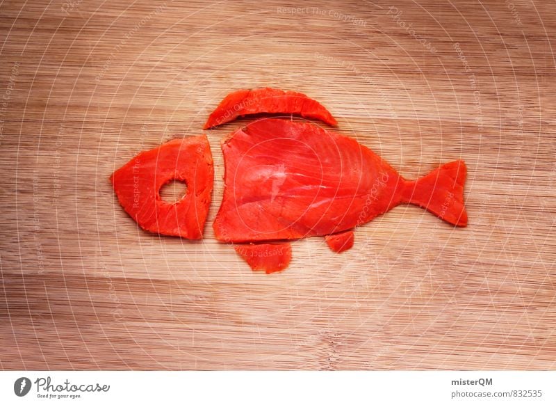 Fischfreund. Lousy Lachs. Kunst ästhetisch Fischereiwirtschaft Fischauge Fischgericht Lachsfilet Lachszucht Gesundheit Ernährung Schwimmen & Baden rot rosa Idee