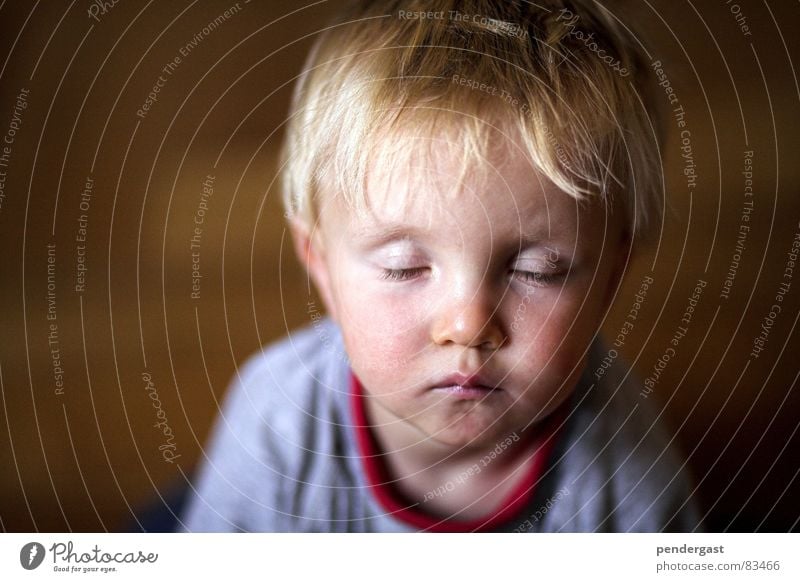 Ruhe vor dem Sturm Kind verträumt schlafen Porträt Spielen ruhig Kleinkind Tagtraum Junge nah kleines kind