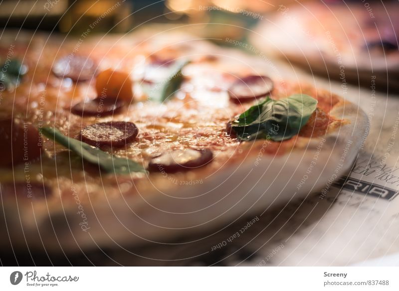 Pizzapizza Lebensmittel Wurstwaren Käse Teigwaren Backwaren Kräuter & Gewürze Ernährung Italienische Küche Essen frisch lecker Appetit & Hunger Basilikum