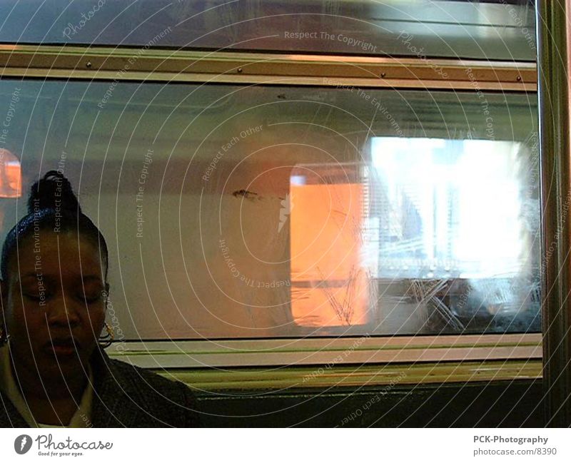 sub U-Bahn New York City Passagier Reflexion & Spiegelung Mensch